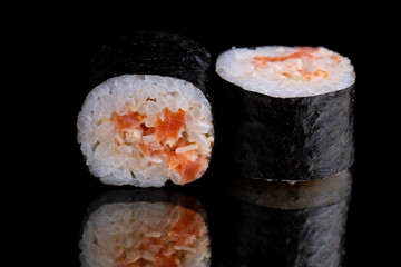 rolls with slightly salted salmon