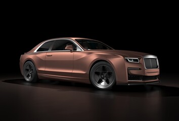 Plakat 3D rendering of a brand-less generic concept car