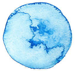 Watercolor stain circle element blue