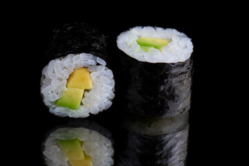Roll avocado, with rice, with avocado, with nori