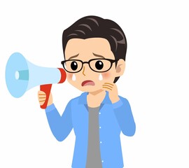 メガネを掛けた若い男性