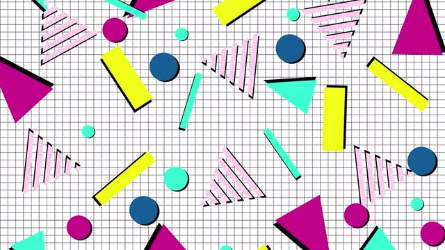 Classic 1980's and 1990's retro graphic pattern background