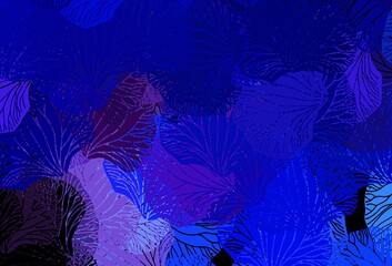 Dark Pink, Blue vector abstract pattern with leaves.