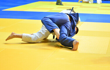 Boys compete in Judo