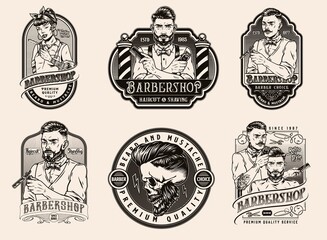 Monochrome vintage barbershop prints