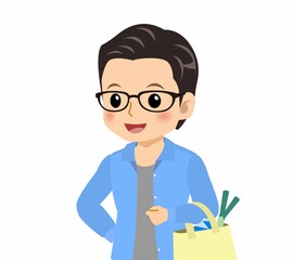 メガネを掛けた若い男性