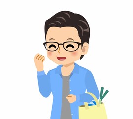 メガネを掛けた若い男性