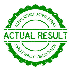Grunge actual result word round rubber seal stamp on white background