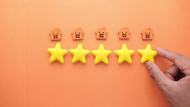 housing property Customer review concept. Rating golden stars