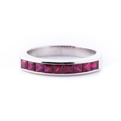 Diamond ring on white scene