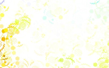 Fototapeta na wymiar Light Green, Yellow vector abstract pattern with flowers