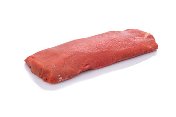 Raw wild boar fillet meat white isolated