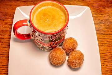 cup of coffee and cookies