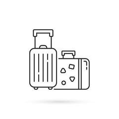 thin line luggage for travel black icon