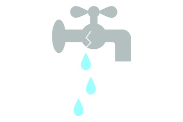 蛇口の水漏れ　ベクターイラスト