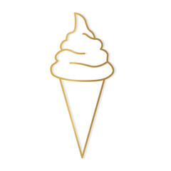 golden ice cream icon-  vector illustration