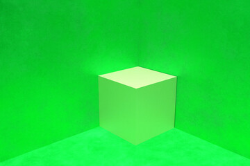 An abstract green 3d cube shape background image.