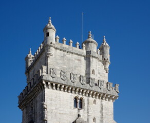 Fototapeta na wymiar Der Torre de Belém in Lissabonner Stadtteil Belém 