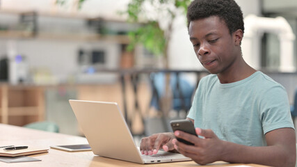 Phone Talk, Young African Man Talking on Smartphone