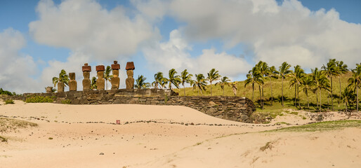 easter island moi statues © Kamila