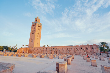 Koutubia mosque in Marakech. One of most popular landmarks of Morocco.