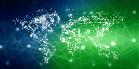 2d illustration world map abstract background