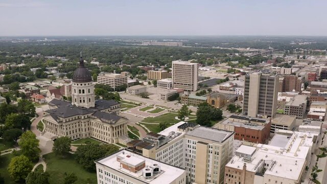 Aerial view of the city IN TOPEKA Kansas