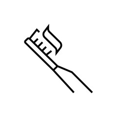 Brush your teeth icon. Dentistry on white background. Editable stroke.