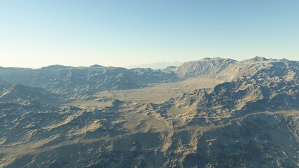 Fototapeta premium realistic surface of an alien planet, a computer-generated surface