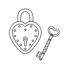 Vector illustration of retro key and lock.