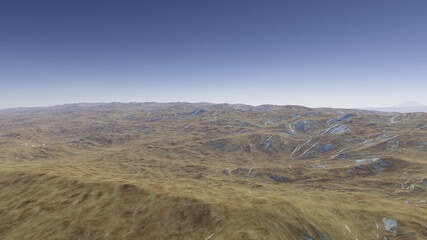realistic surface of an alien planet, a computer-generated surface