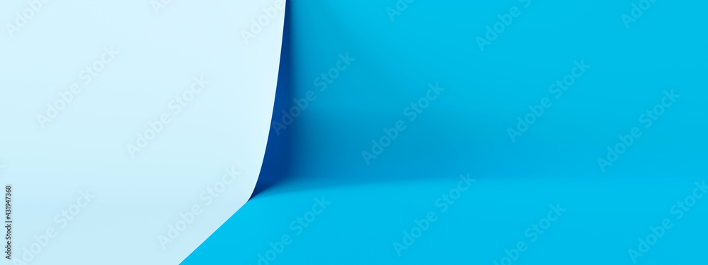 Leinwandbilder light blue product stage background or podium pedestal display on blank modern art room with studio 