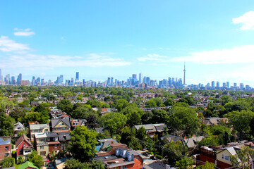 Landscape photo of the Toronto, Canada. A green view of the city