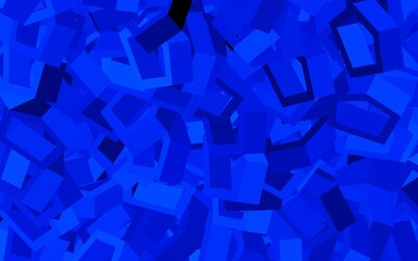Dark BLUE vector background with set of hexagons.