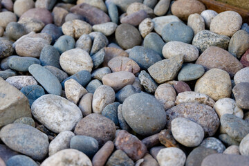 Stones on the seaside. Close up. Travel concept