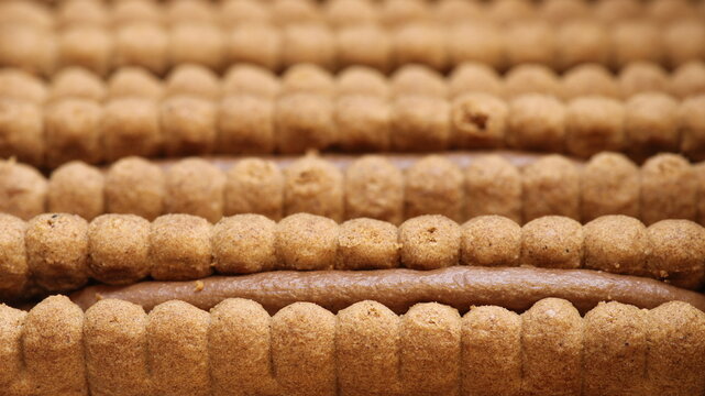 Hazelnut Cream Cookies Macro Photo