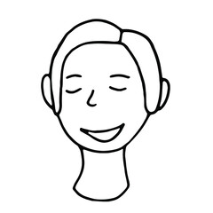 Doodle man face.Line art drawing sketches of man.Hand drawn line art vector illustration.