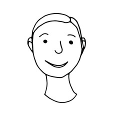 Doodle man face.Line art drawing sketches of man.Hand drawn line art vector illustration.