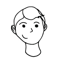 Doodle man face.Line art drawing sketches of man.Hand drawn line art vector illustration.