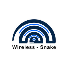 symbol or logo of wireless - snake. original logo inspiration of internet symbols and snakes. this logo is suitable to compare companies in the network field.