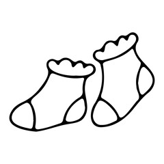 Simple vector illustration of children's clothing doodle icon.
