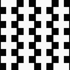 Toothed snake minimal pattern. Vector black and white colors.