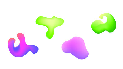 Abstract Set Liquid Color Collection Geometric Shapes Fluid Gradient Dynamic Elements Banner Logo Vector Desgin Style Trendy