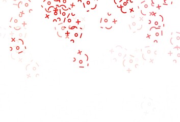 Light Red vector pattern with Digit symbols.