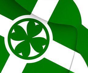 3D Flag of Chilliwack (British Columbia), Canada. 3D Illustration.