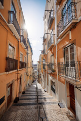 Fototapeta na wymiar Ancient architecture of Lisbon old town, Portugal.