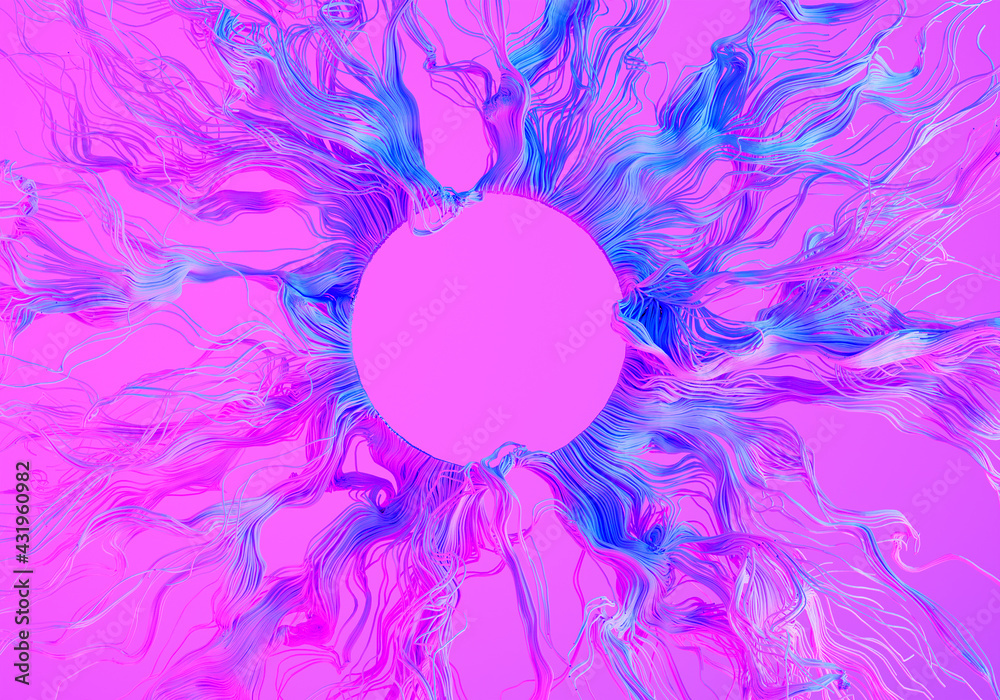 Poster abstraction with lines waves. abstract geometry. waves texture from bending fibers. flying colored t