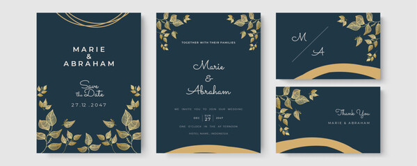 Floral Wedding Invitation card, save the date, thank you, rsvp, table label, tage template. Vector. Rose flower, Succulent,