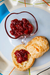 Brazilian cheese bread with guava jam