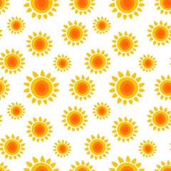 Seamless pattern with cartoon cute sun. vector illustration. Endless texture for summer design